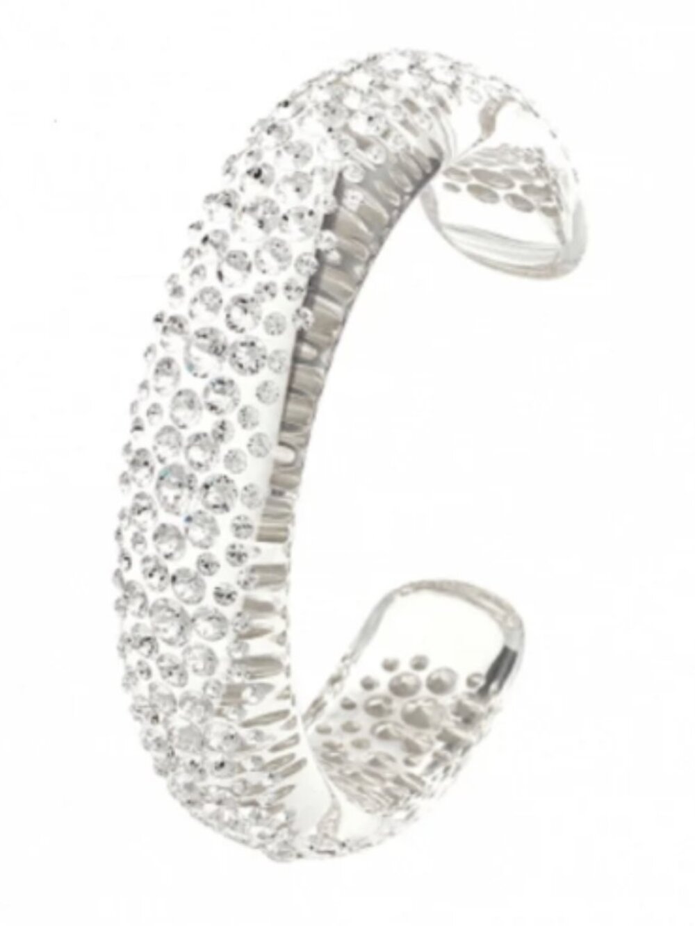 Italian Crystal Swarovski Embedded Clear Cuff Bracelet